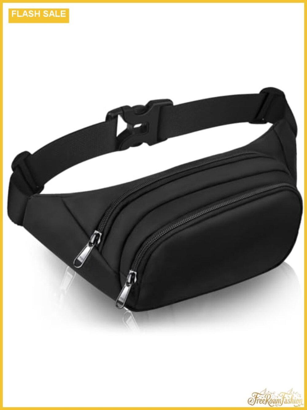 Large Fanny Pack Syican Waist Bag with 3-Zipper Pockets
